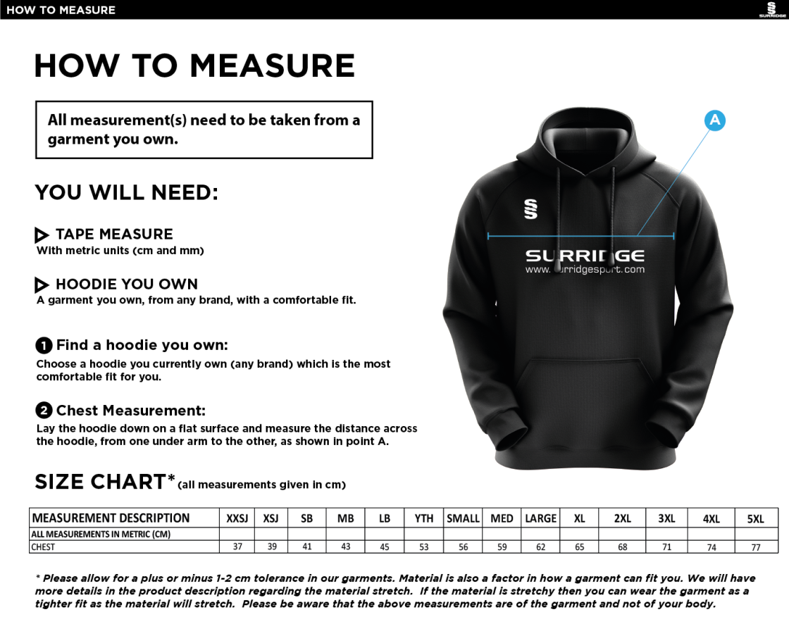 WINCHESTER PENGUINS HOODIE - Size Guide